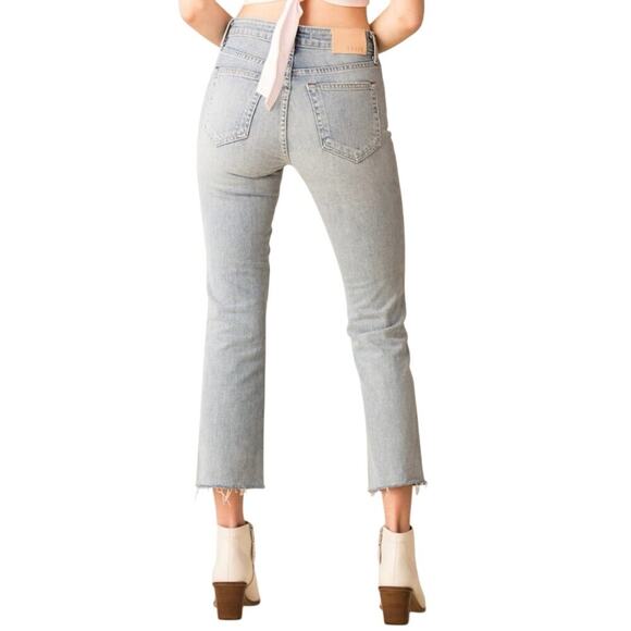 Trave Colette Kick Flare Distressed Jeans Fray Hem Wild Thing Wash Size 25 - Picture 6 of 15